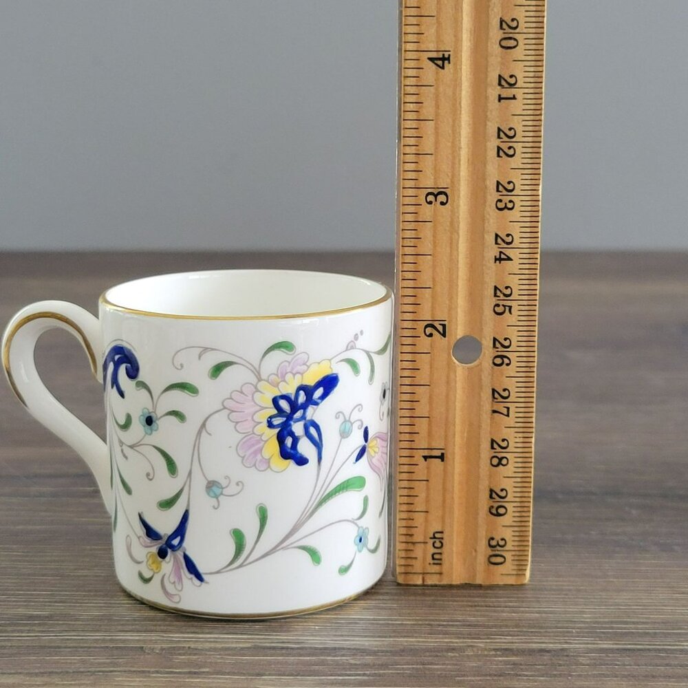 Vintage Coalport Demitasse Cup & Saucer, Abstract Floral Gold Trim England 1970s - Picture 8 of 8